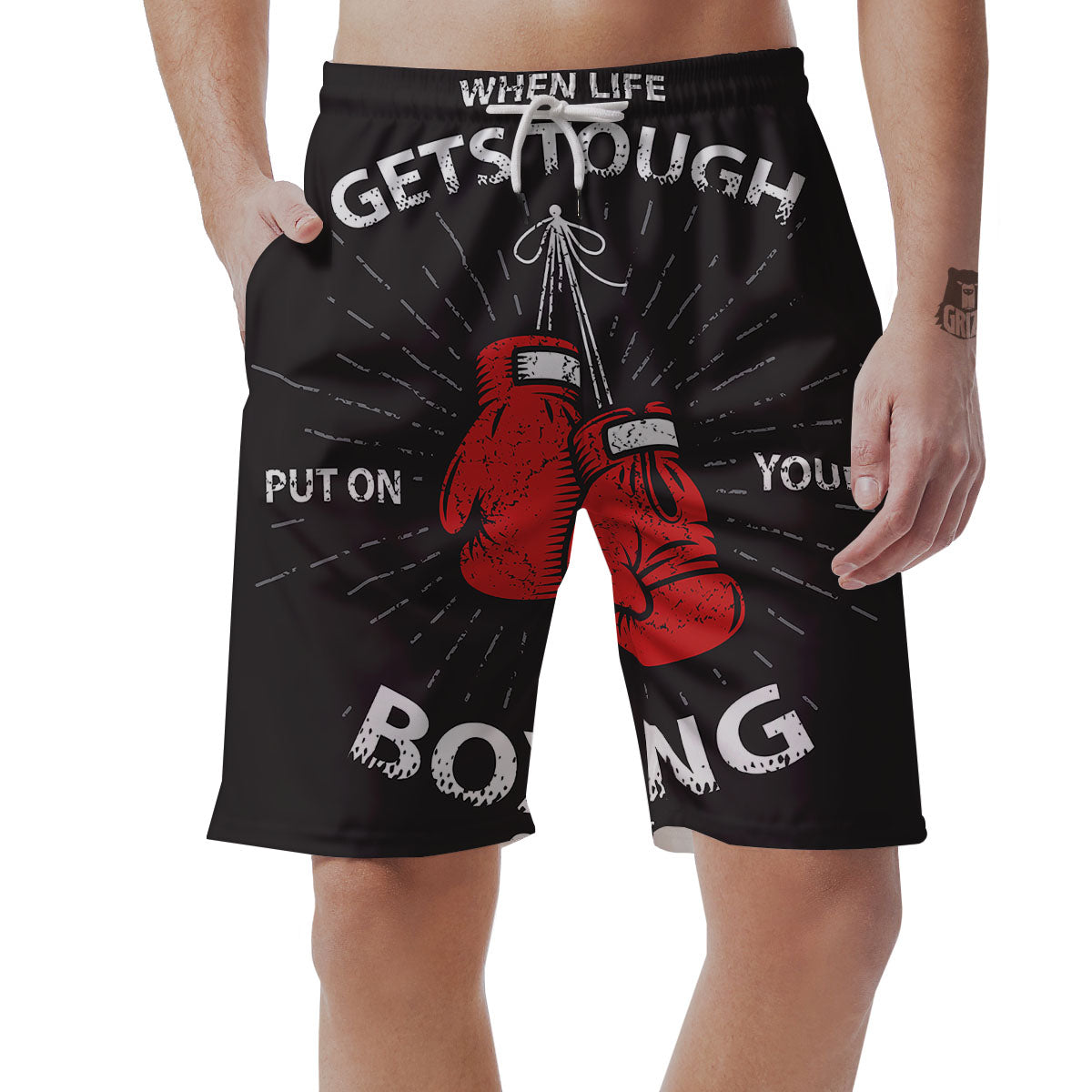 Put On Your Boxing Gloves Print Men's Shorts-grizzshop