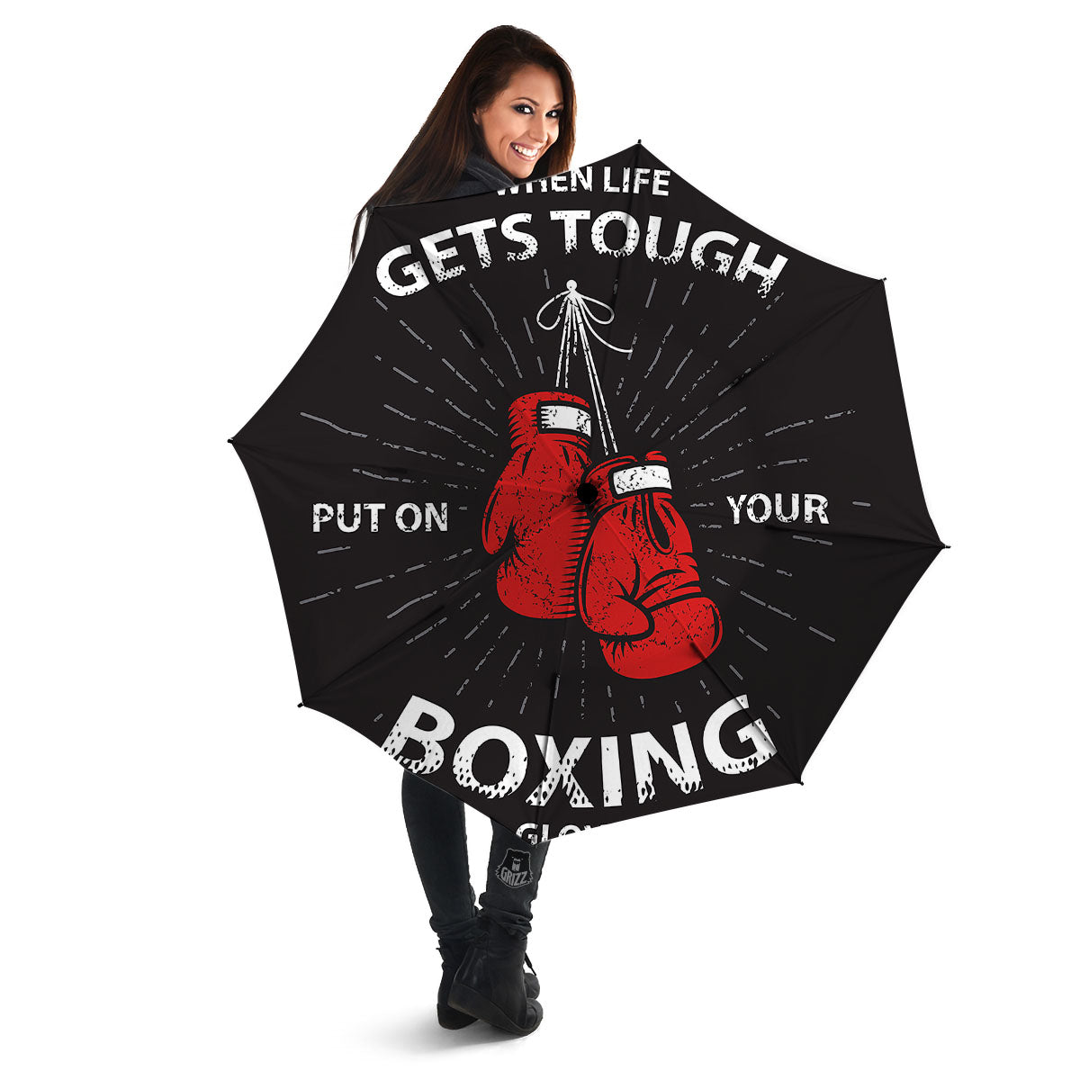 Put On Your Boxing Gloves Print Umbrella-grizzshop