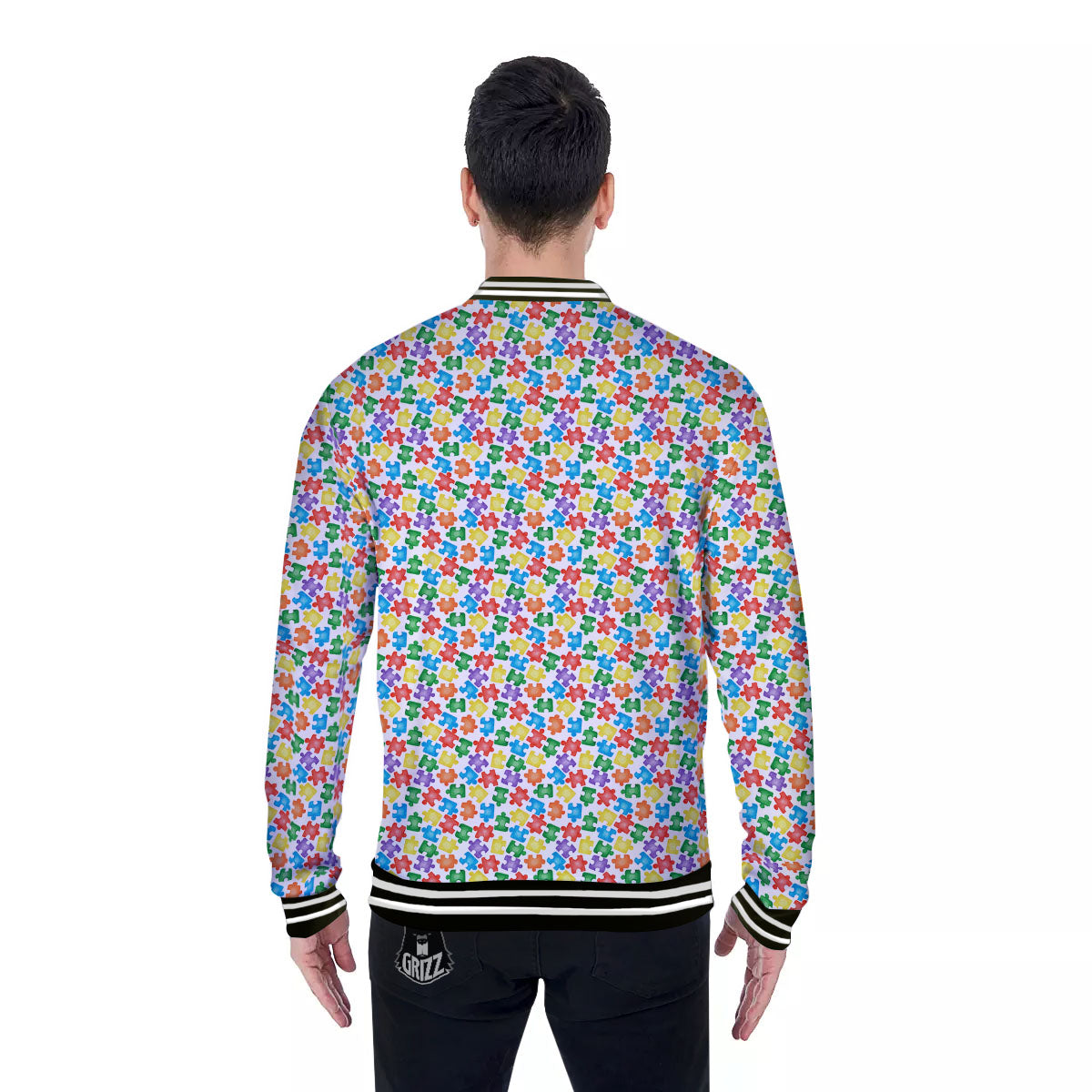 Puzzle Autism Awareness Print Baseball Jacket-grizzshop