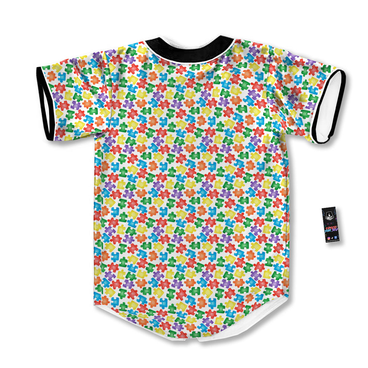Puzzle Autism Awareness Print Baseball Jersey-grizzshop