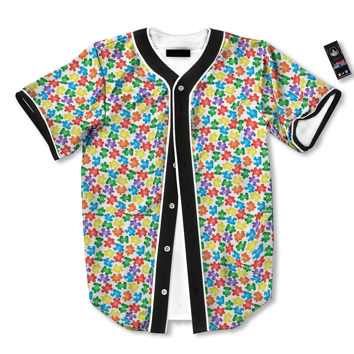 Puzzle Autism Awareness Print Baseball Jersey-grizzshop