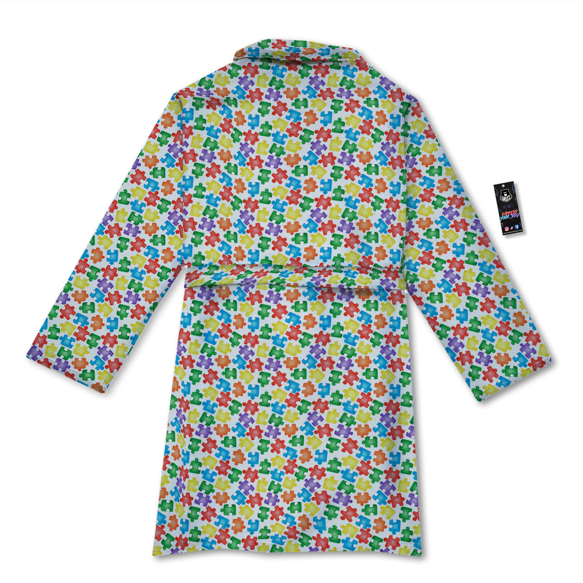 Puzzle Autism Awareness Print Bathrobe-grizzshop
