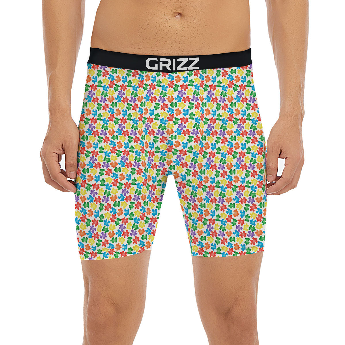 Puzzle Autism Awareness Print Boxer Briefs-grizzshop