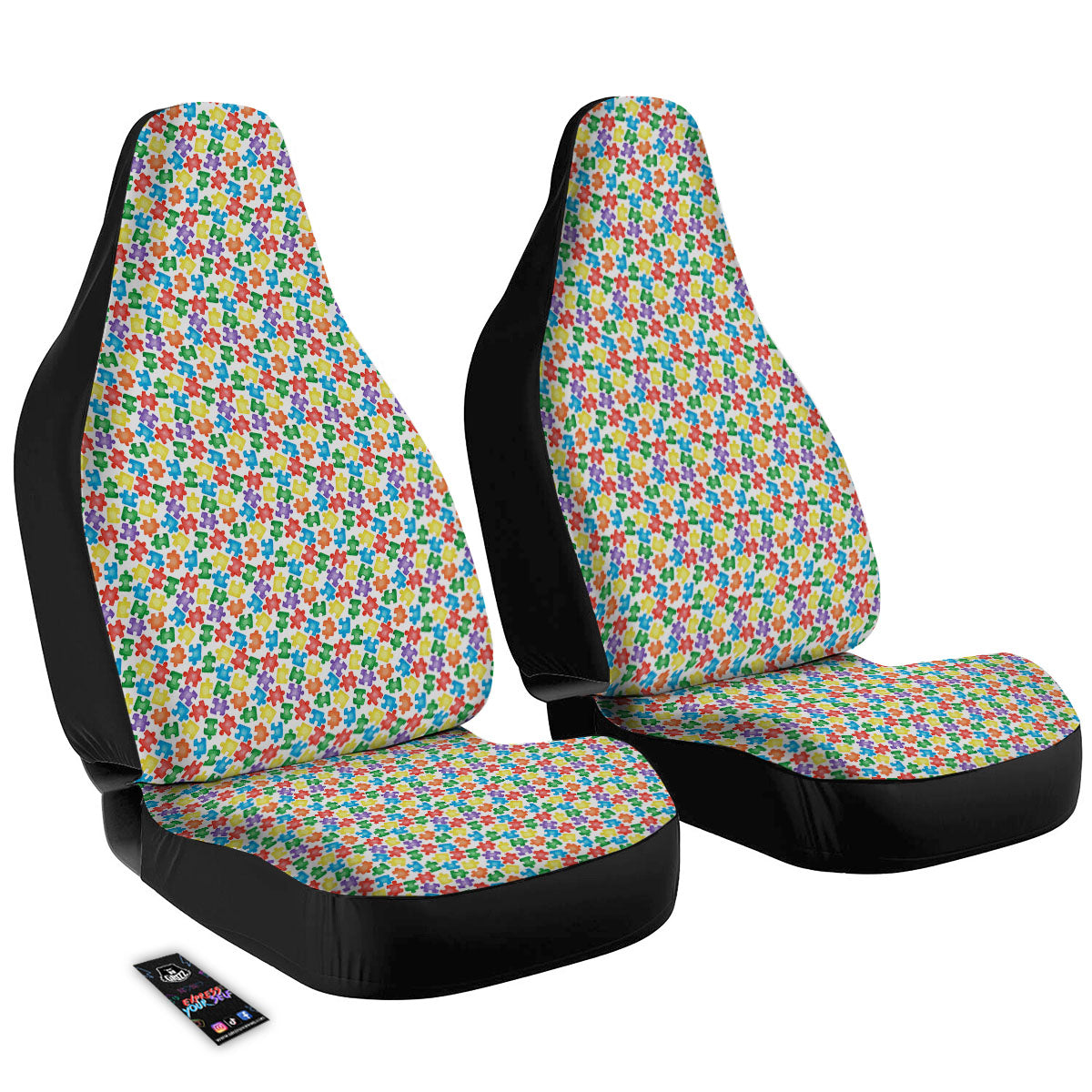 Puzzle Autism Awareness Print Car Seat Covers-grizzshop