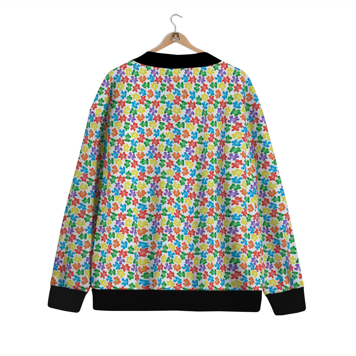 Puzzle Autism Awareness Print Cardigan-grizzshop