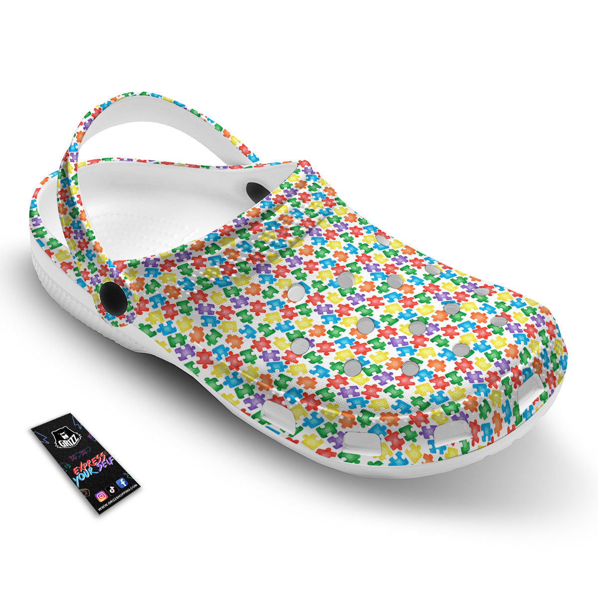 Puzzle Autism Awareness Print Clog-grizzshop