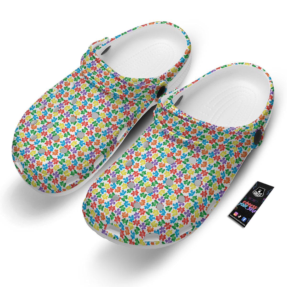 Puzzle Autism Awareness Print Clog-grizzshop