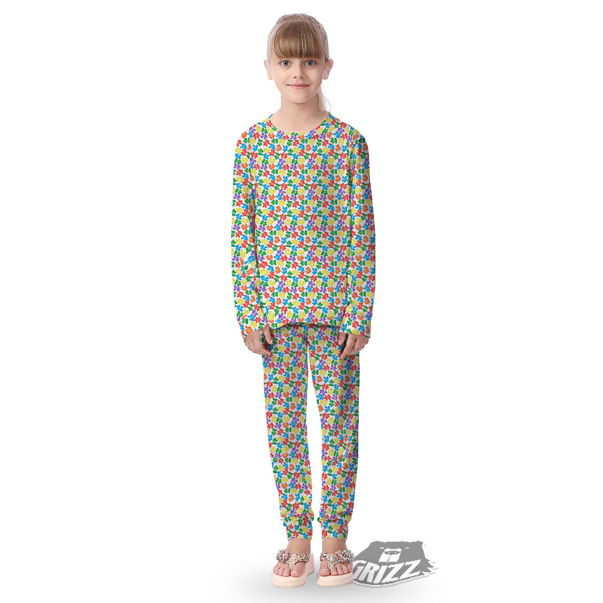 Puzzle Autism Awareness Print Kid's Pajamas-grizzshop