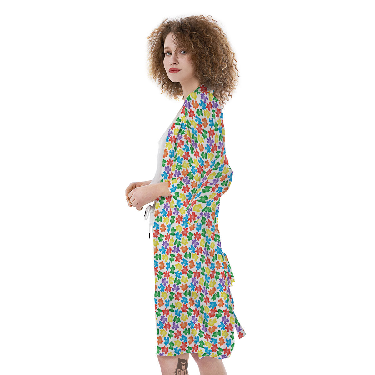 Puzzle Autism Awareness Print Kimono-grizzshop