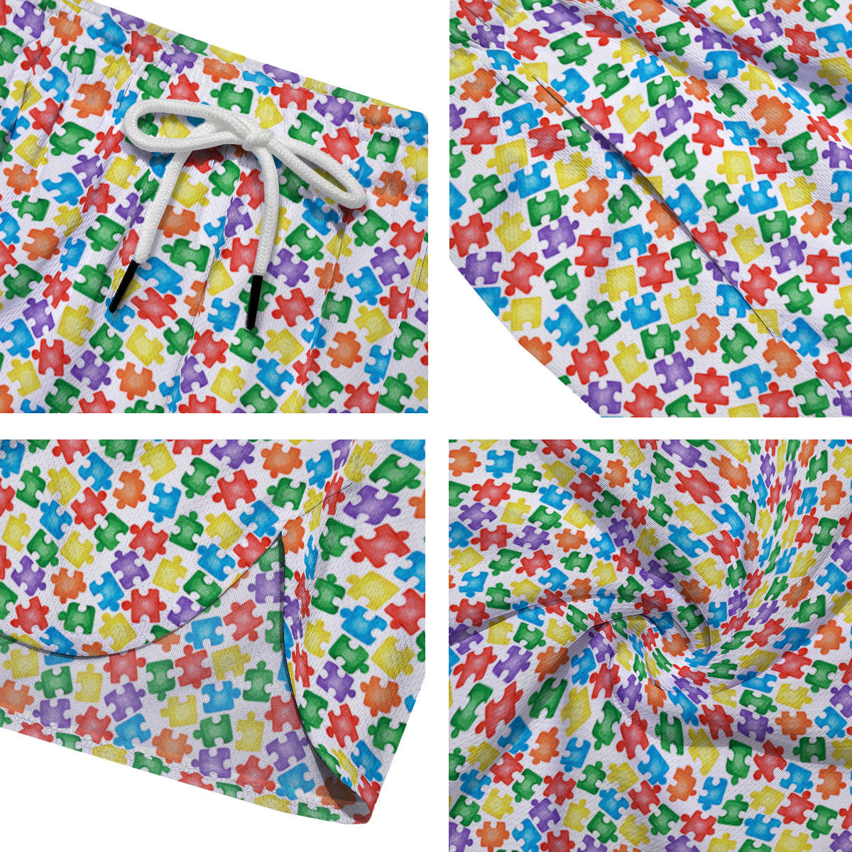 Puzzle Autism Awareness Print Men's Running Shorts-grizzshop