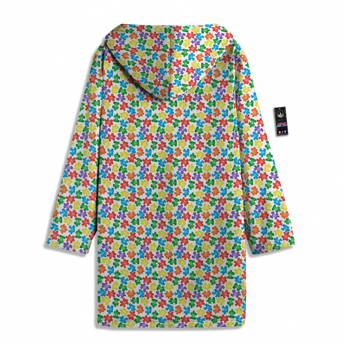 Puzzle Autism Awareness Print Men's Windbreaker Jacket-grizzshop