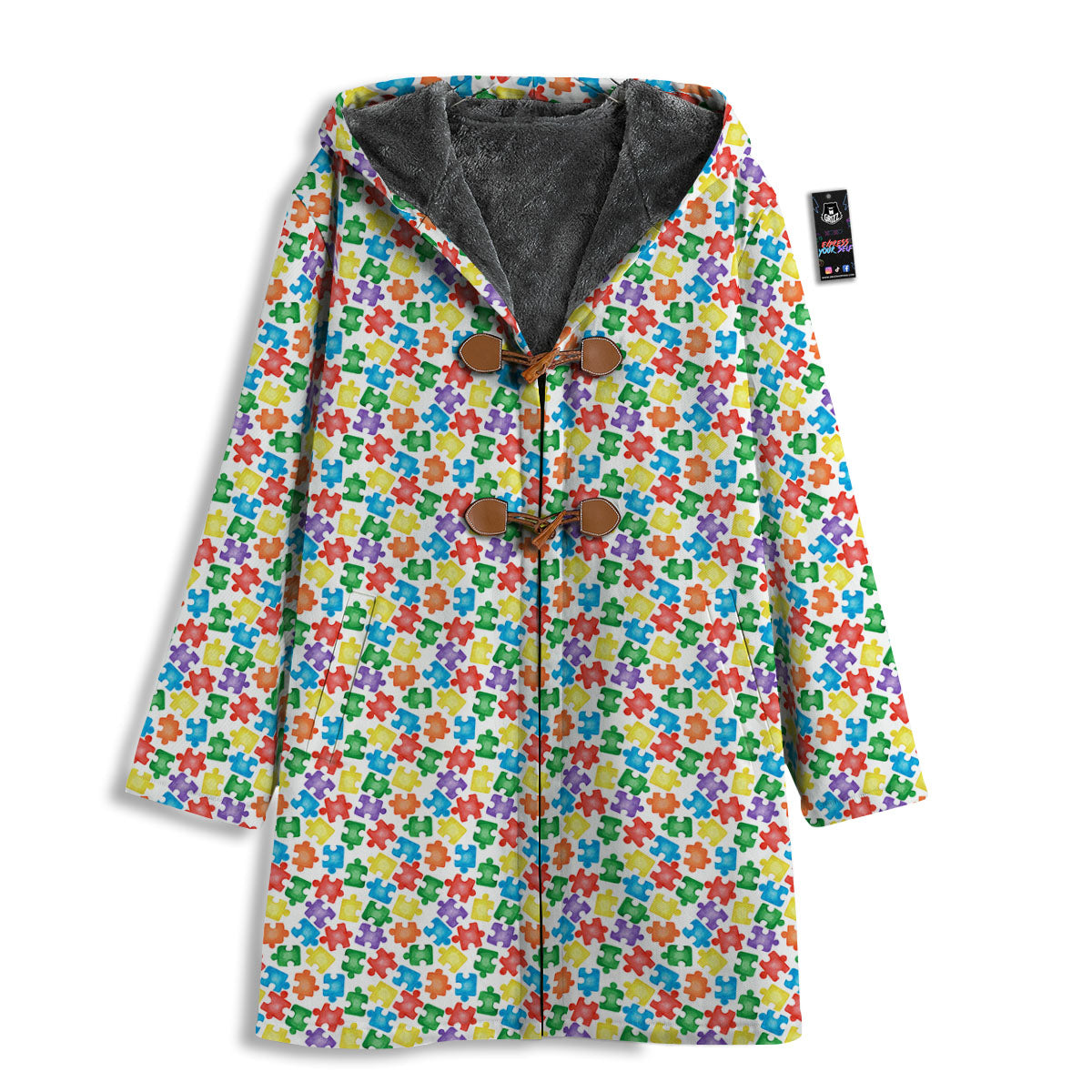 Puzzle Autism Awareness Print Men's Windbreaker Jacket-grizzshop