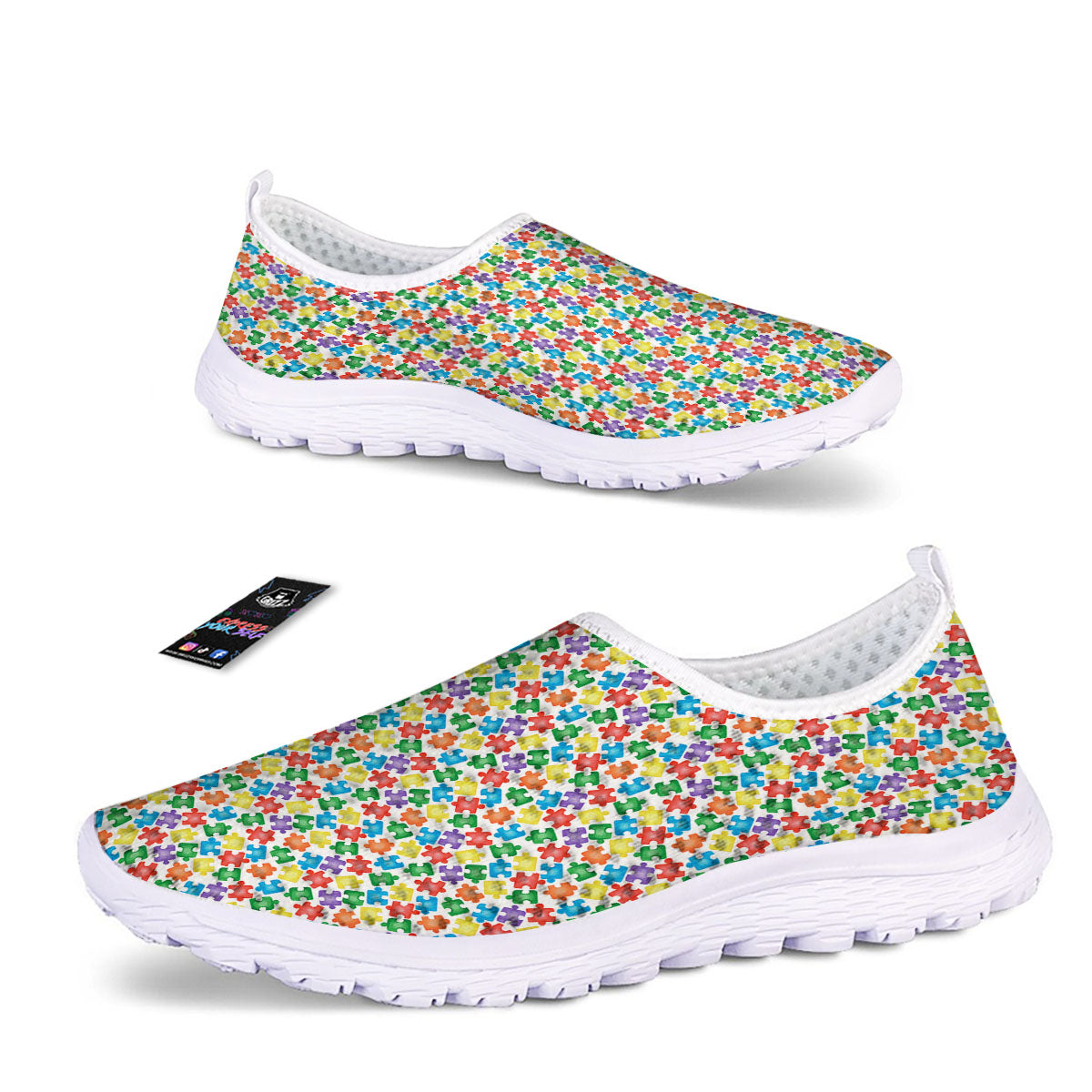 Puzzle Autism Awareness Print Nurse Shoes-grizzshop