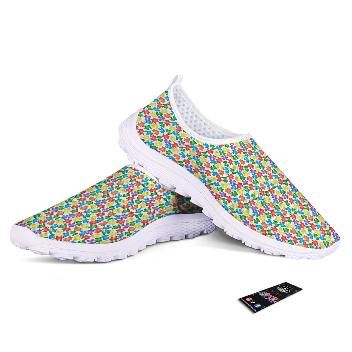 Puzzle Autism Awareness Print Nurse Shoes-grizzshop