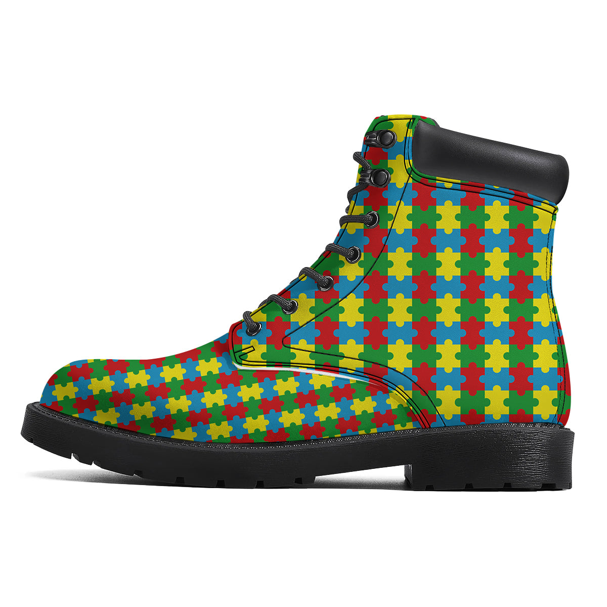 Puzzle Autism Awareness Print Pattern Boots-grizzshop