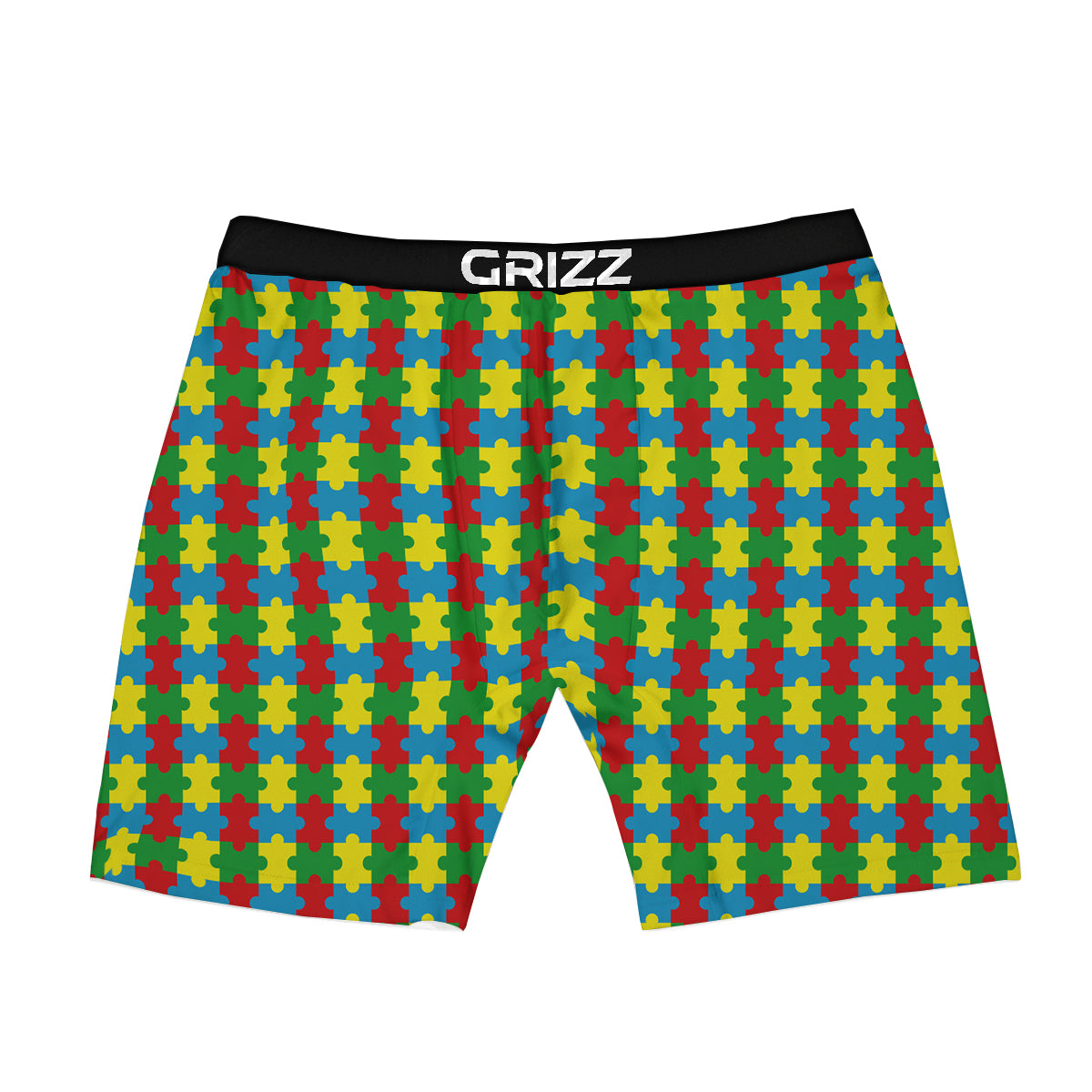 Puzzle Autism Awareness Print Pattern Boxer Briefs-grizzshop