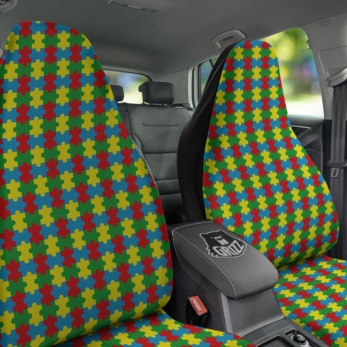 Puzzle Autism Awareness Print Pattern Car Seat Covers-grizzshop