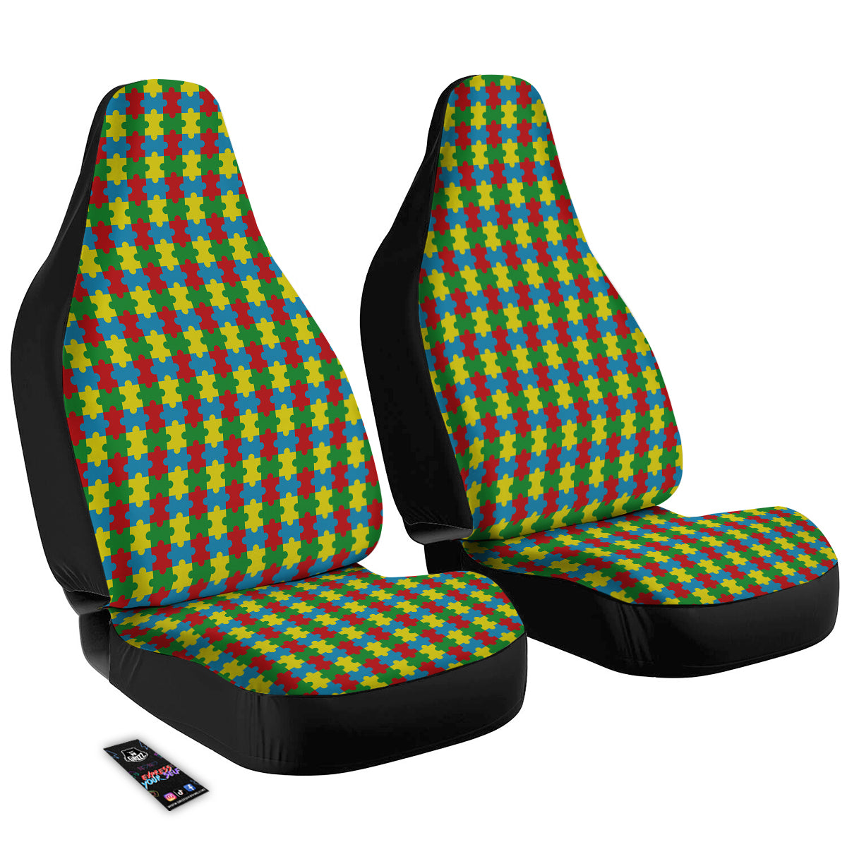 Puzzle Autism Awareness Print Pattern Car Seat Covers-grizzshop