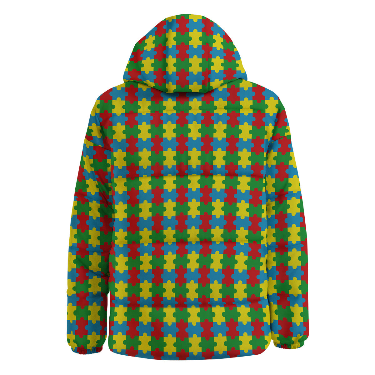 Puzzle Autism Awareness Print Pattern Down Jacket-grizzshop