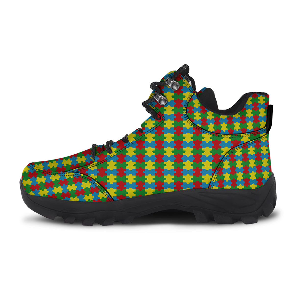 Puzzle Autism Awareness Print Pattern Hiking Shoes-grizzshop