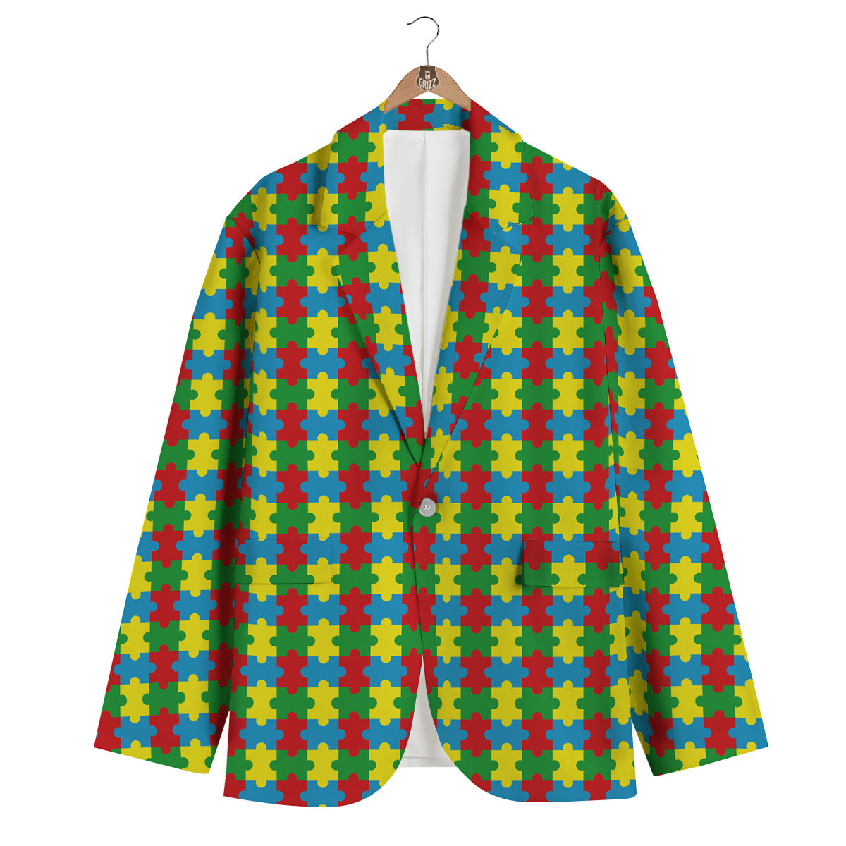 Puzzle Autism Awareness Print Pattern Men's Blazer-grizzshop