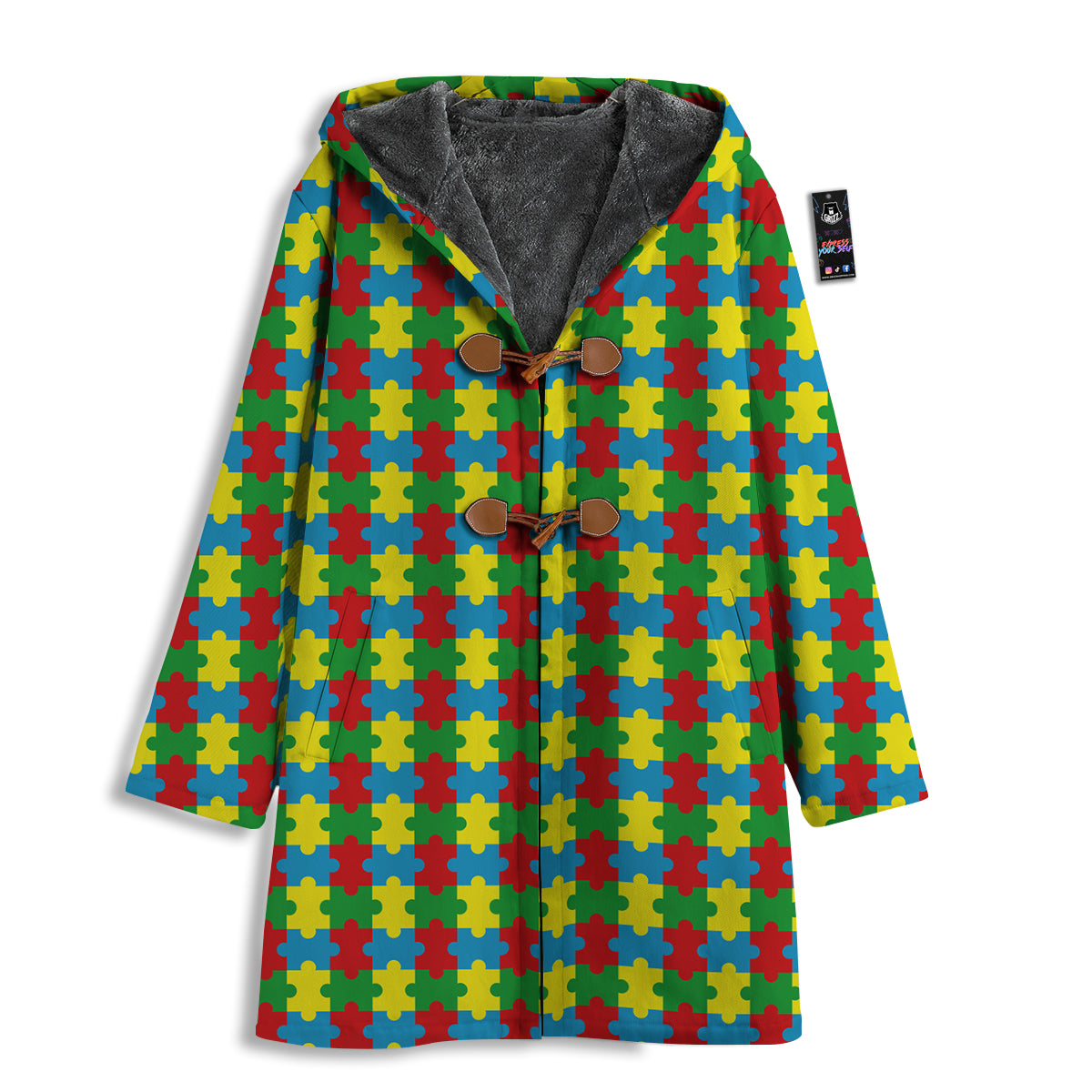 Puzzle Autism Awareness Print Pattern Men's Windbreaker Jacket-grizzshop