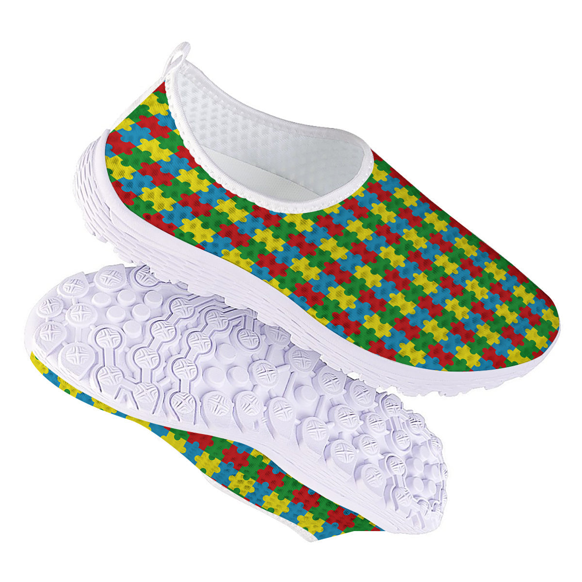 Puzzle Autism Awareness Print Pattern Nurse Shoes-grizzshop