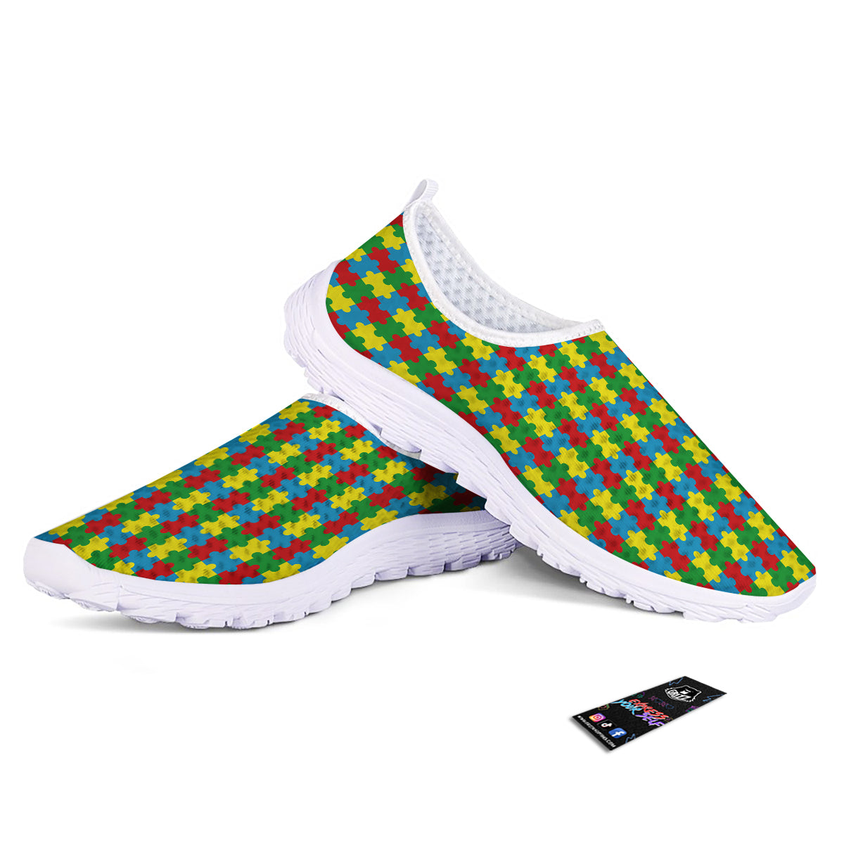 Puzzle Autism Awareness Print Pattern Nurse Shoes-grizzshop