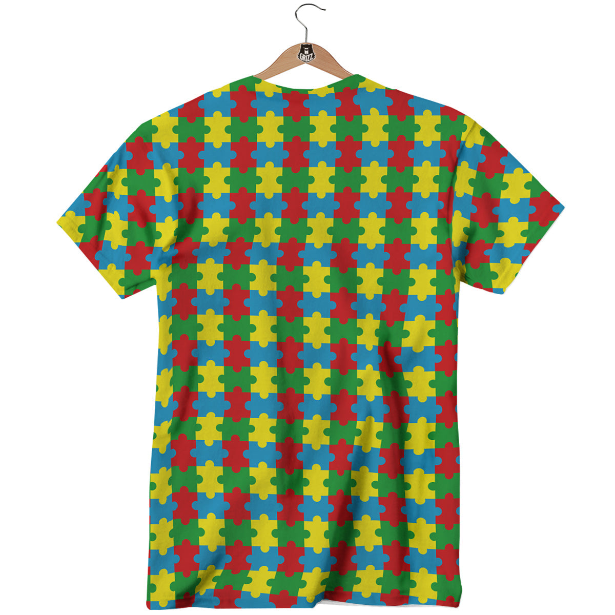 Puzzle Autism Awareness Print Pattern T-Shirt-grizzshop