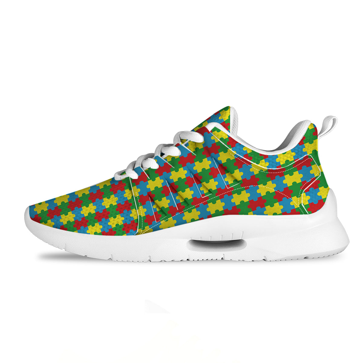 Puzzle Autism Awareness Print Pattern Tennis Shoes-grizzshop