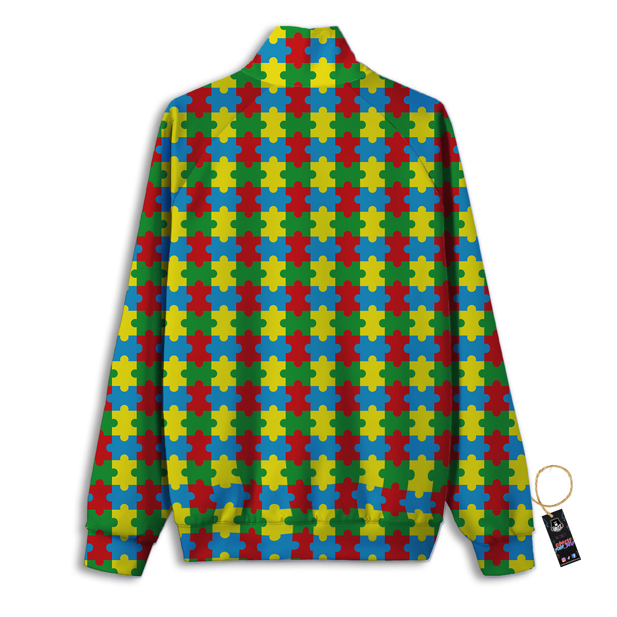Puzzle Autism Awareness Print Pattern Track Jacket-grizzshop