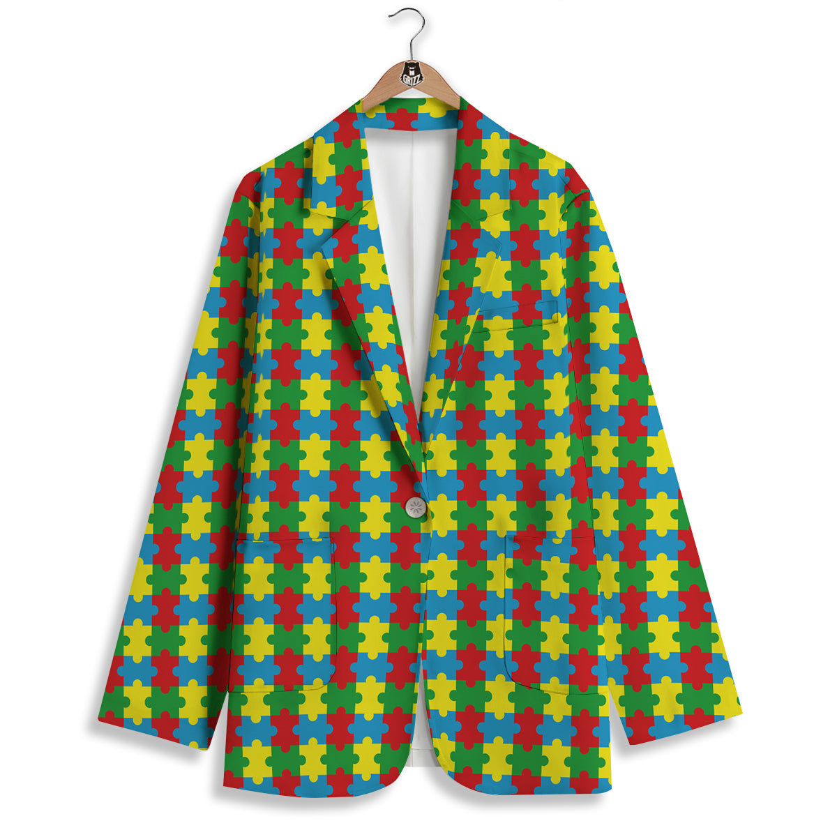 Puzzle Autism Awareness Print Pattern Women's Blazer-grizzshop
