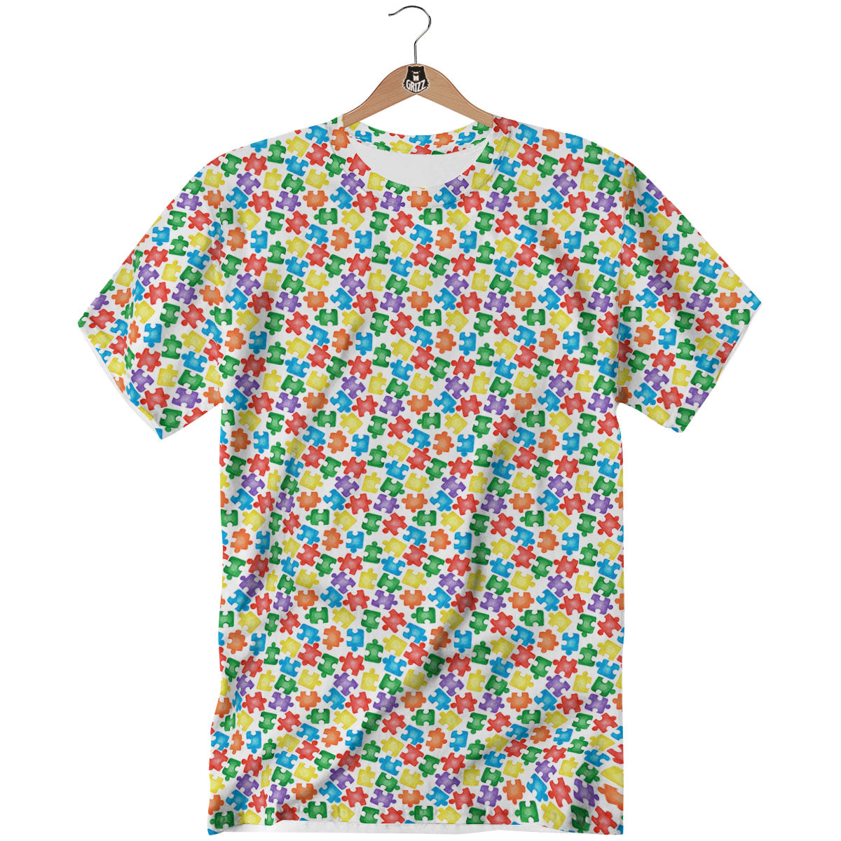 Puzzle Autism Awareness Print T-Shirt-grizzshop