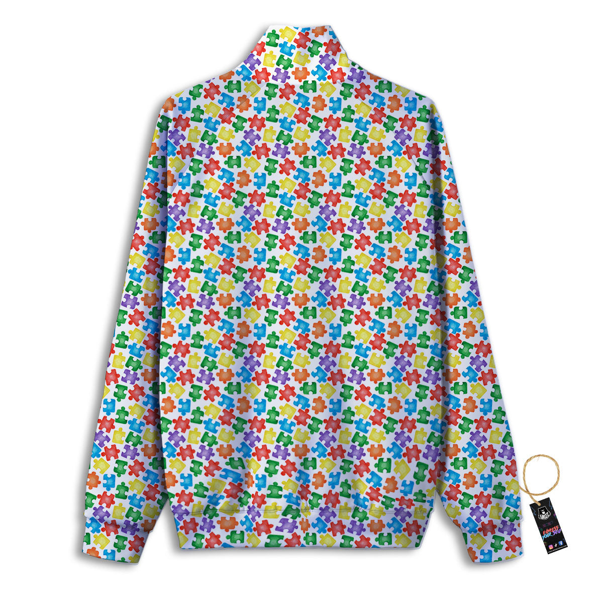 Puzzle Autism Awareness Print Track Jacket-grizzshop