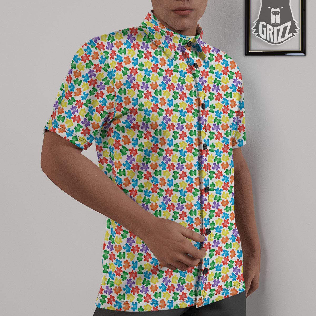 Puzzle Autism Awareness Print Untucked Shirts-grizzshop