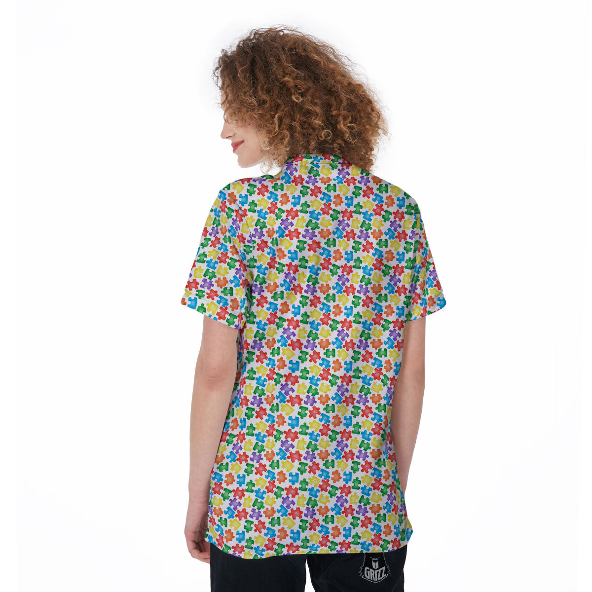 Puzzle Autism Awareness Print Women's Golf Shirts-grizzshop