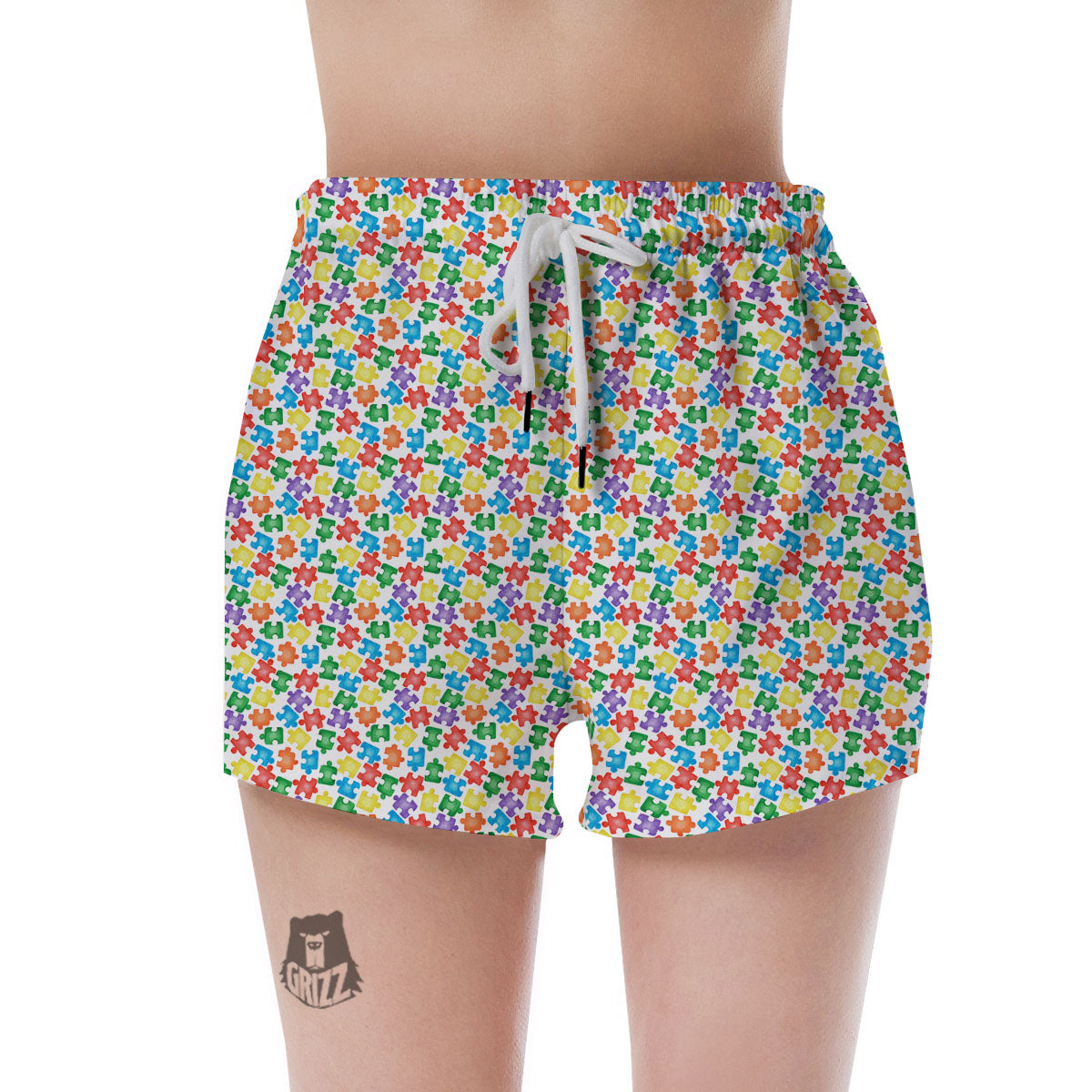 Puzzle Autism Awareness Print Women's Shorts-grizzshop
