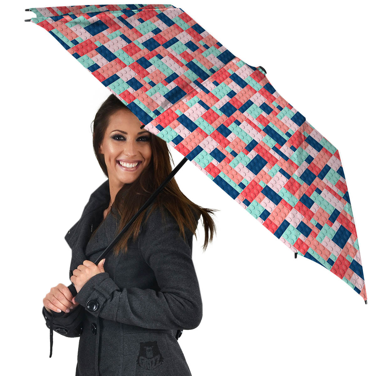 Puzzle Game Colorful Block Print Pattern Umbrella-grizzshop