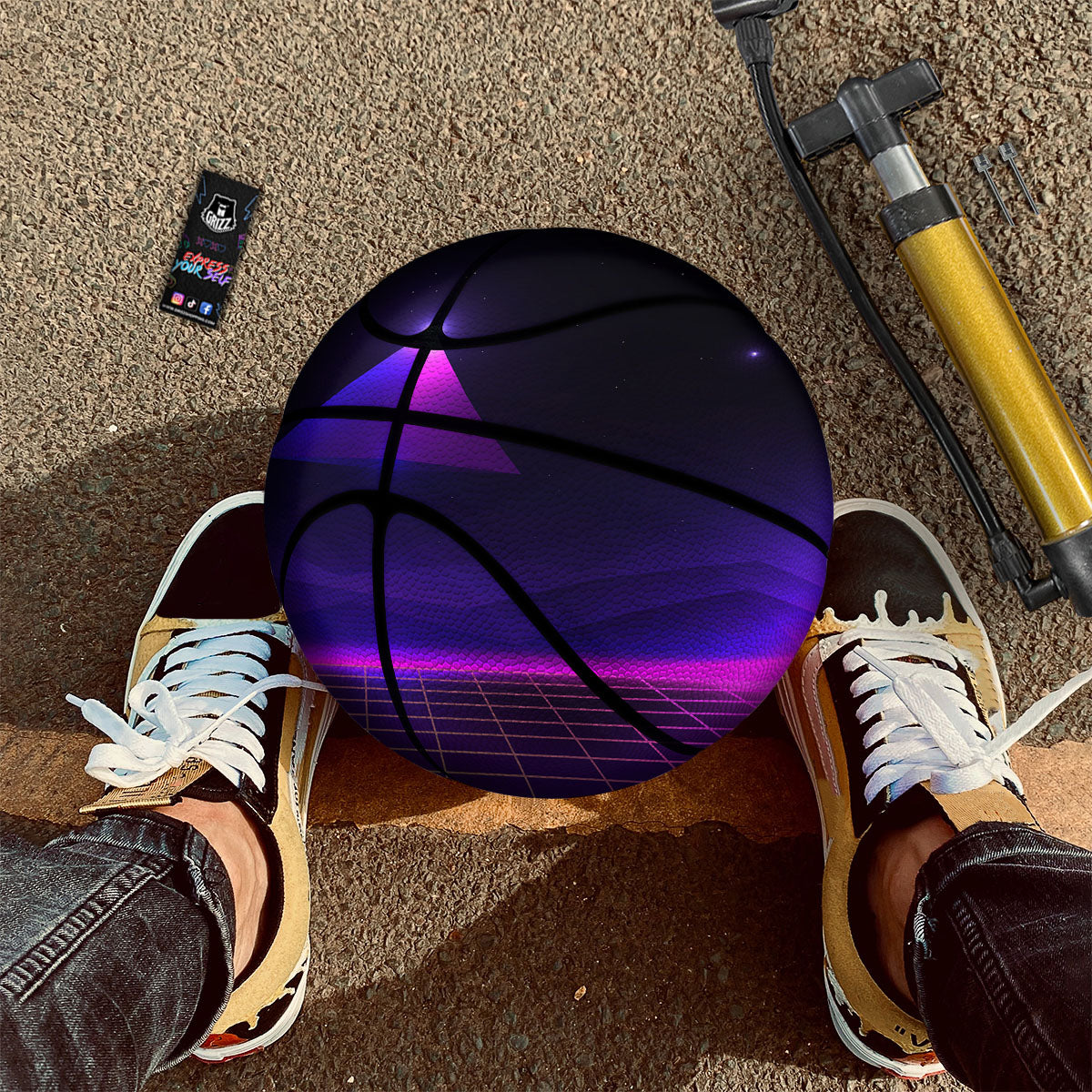 Pyramid Cloud Purple Print Basketball-grizzshop