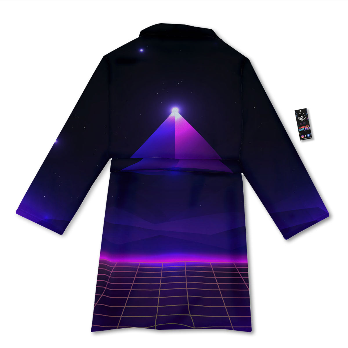 Pyramid Cloud Purple Print Bathrobe-grizzshop