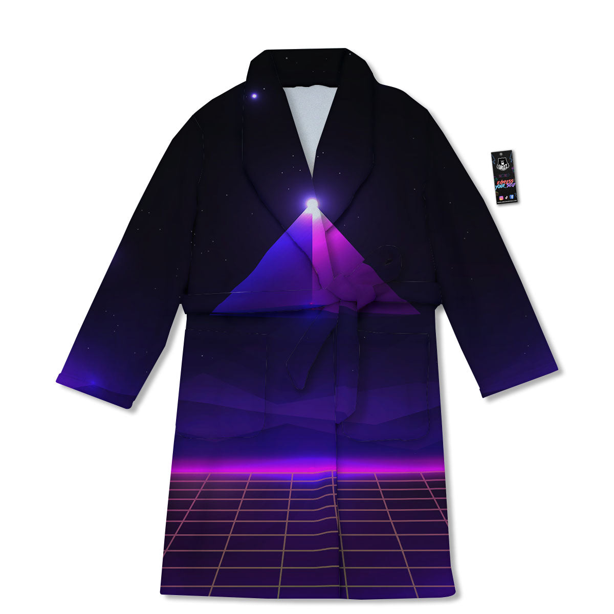 Pyramid Cloud Purple Print Bathrobe-grizzshop