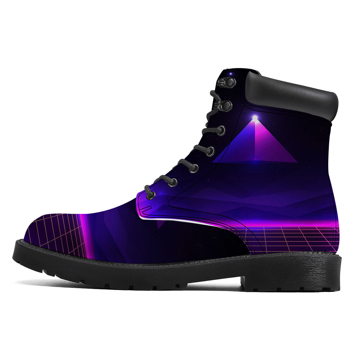 Pyramid Cloud Purple Print Boots-grizzshop