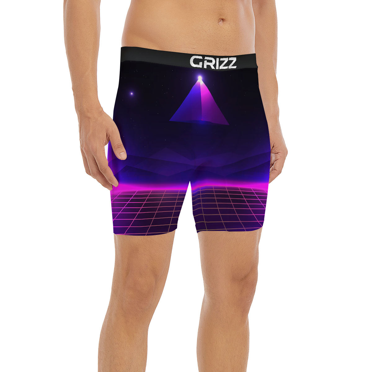 Pyramid Cloud Purple Print Boxer Briefs-grizzshop
