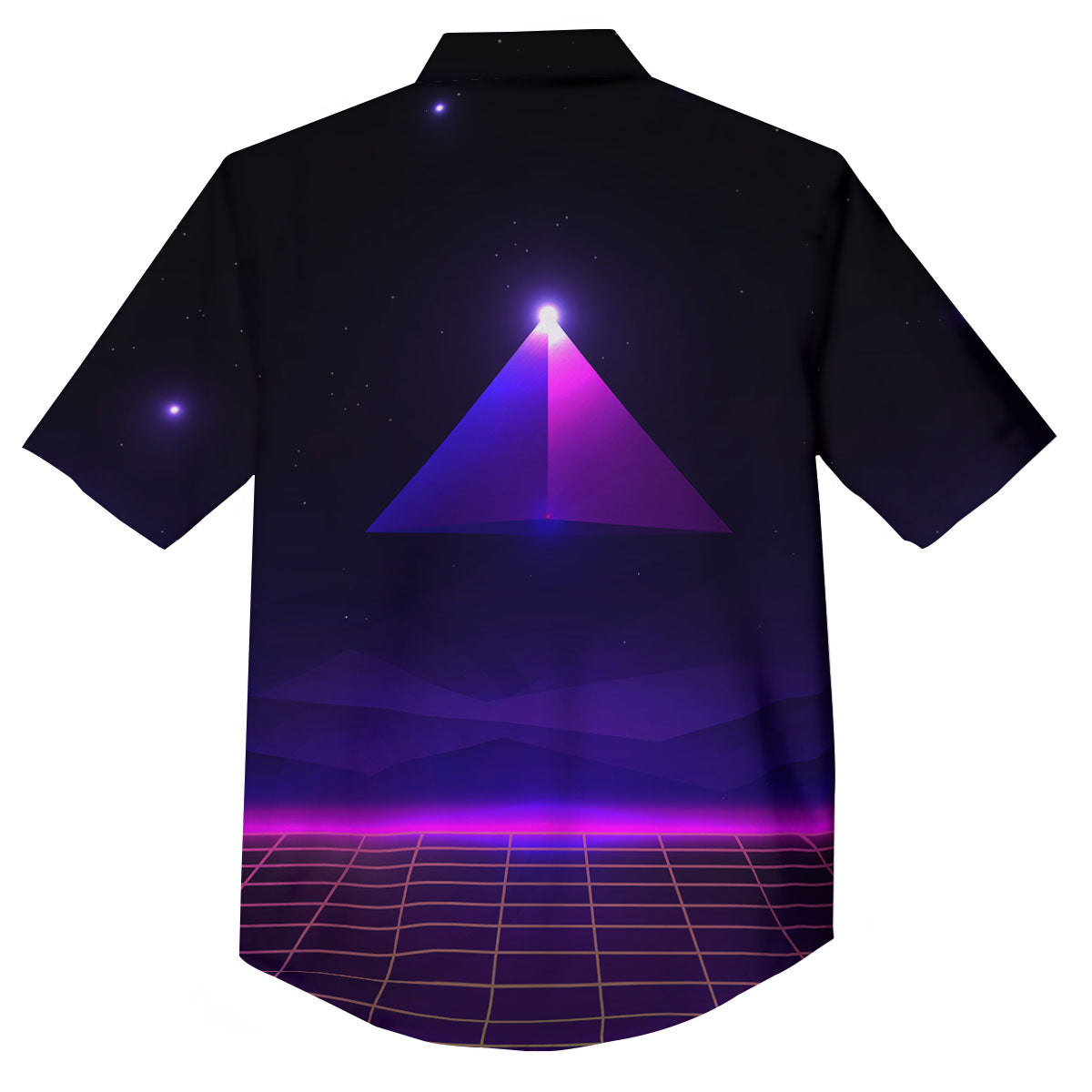 Pyramid Cloud Purple Print Button Up Shirt-grizzshop