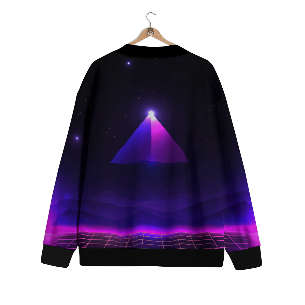 Pyramid Cloud Purple Print Cardigan-grizzshop