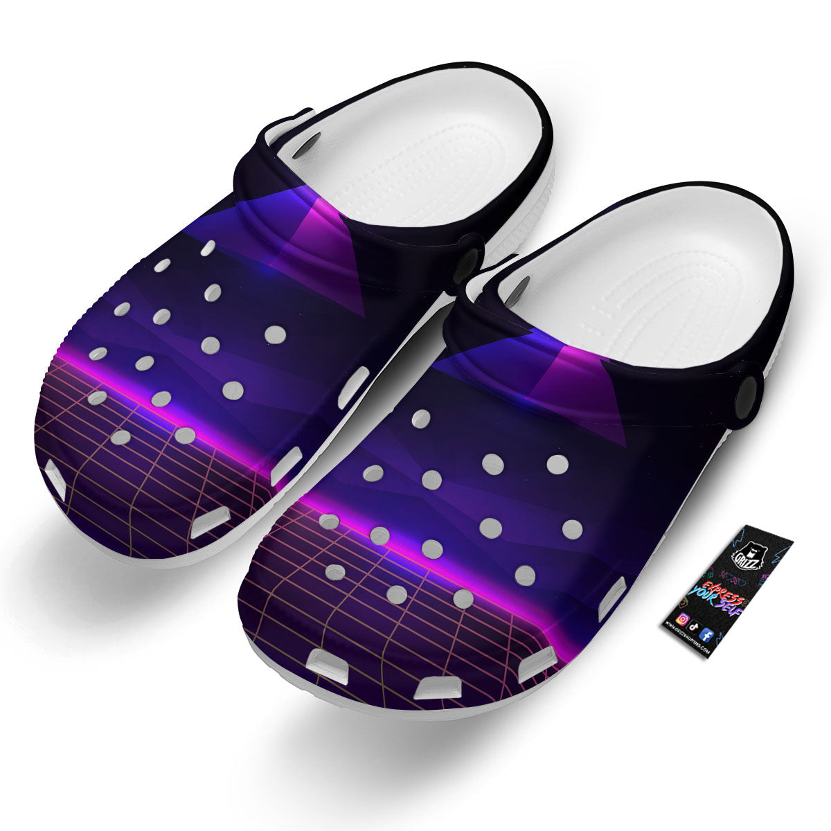 Pyramid Cloud Purple Print Clog-grizzshop