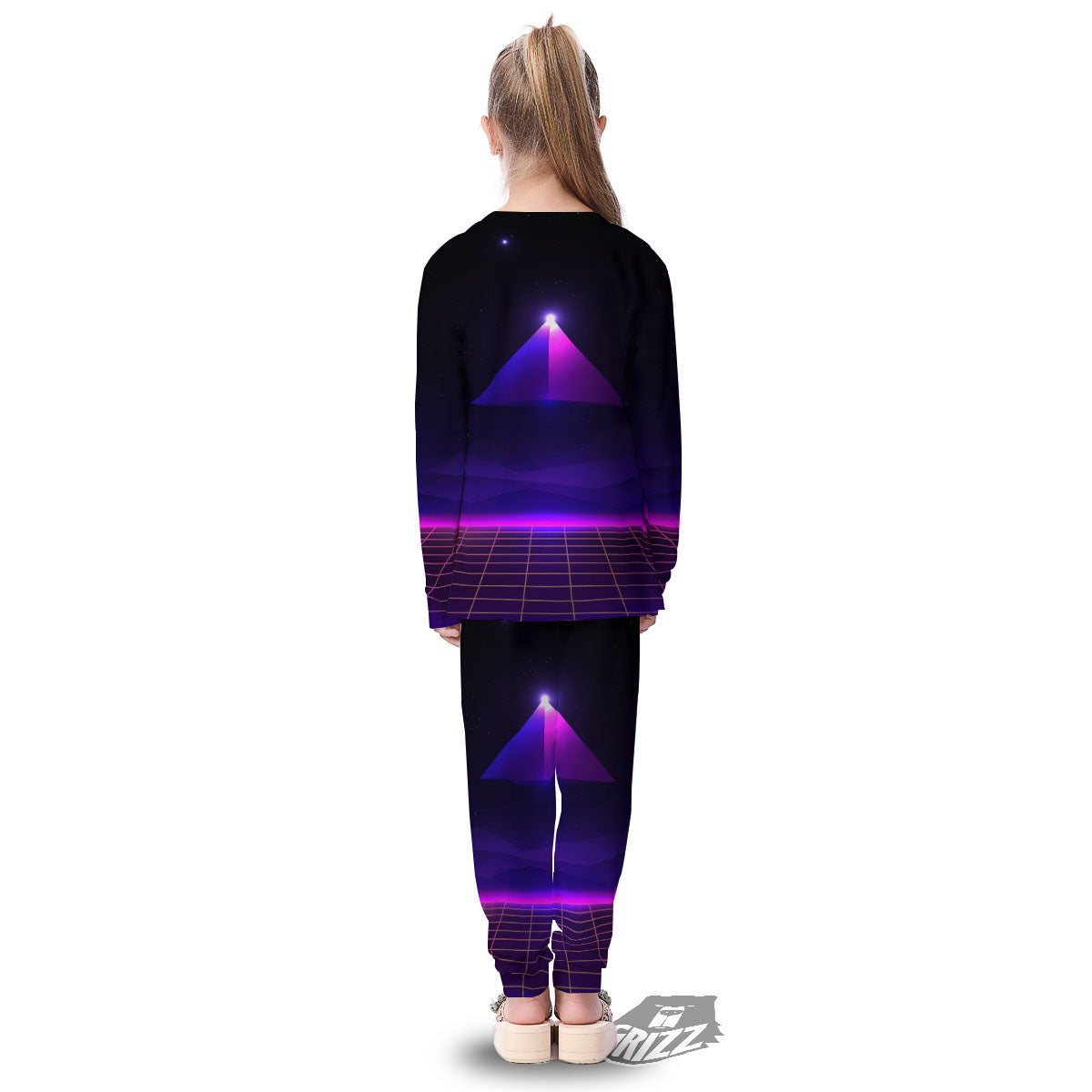 Pyramid Cloud Purple Print Kid's Pajamas-grizzshop