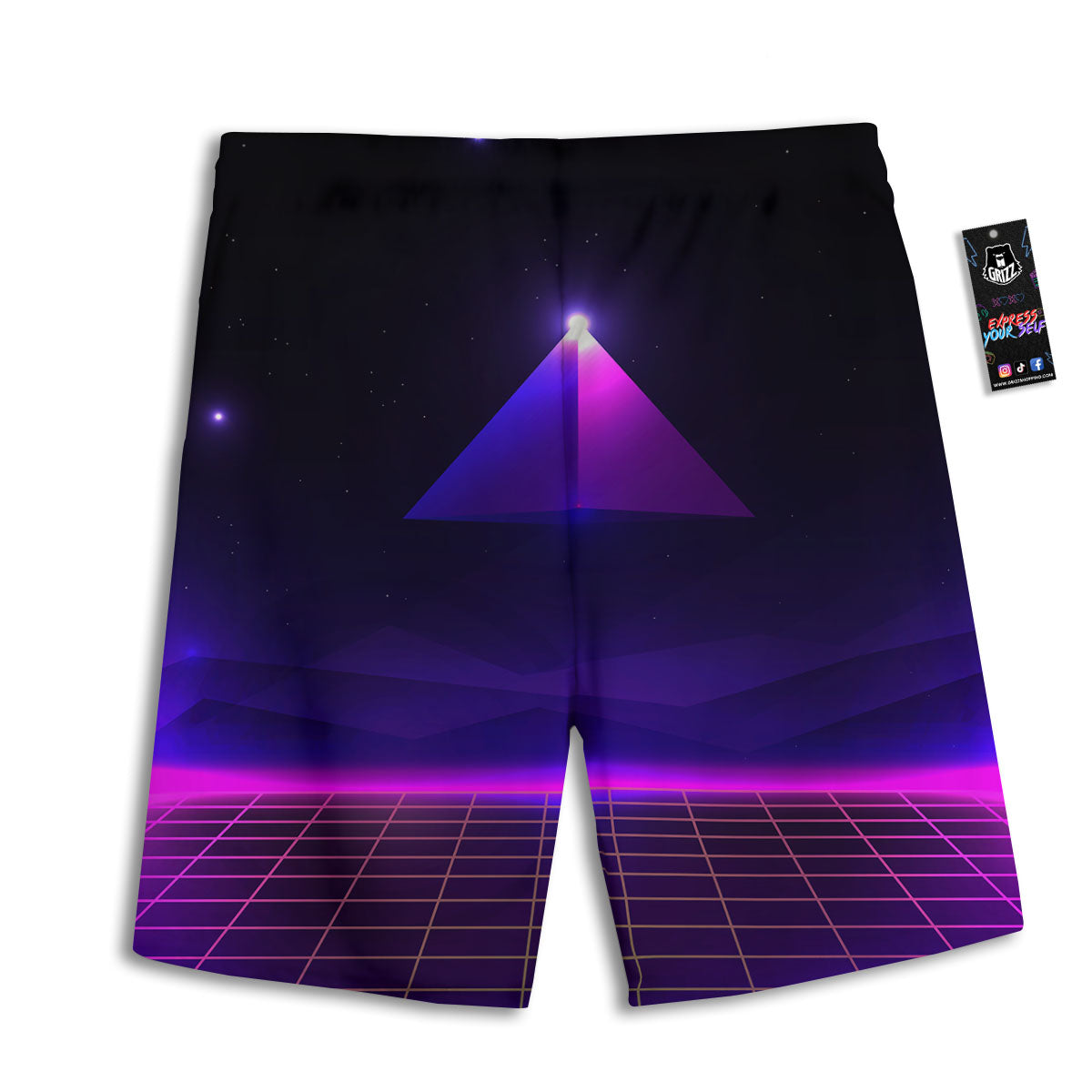 Pyramid Cloud Purple Print Men's Athletic Shorts