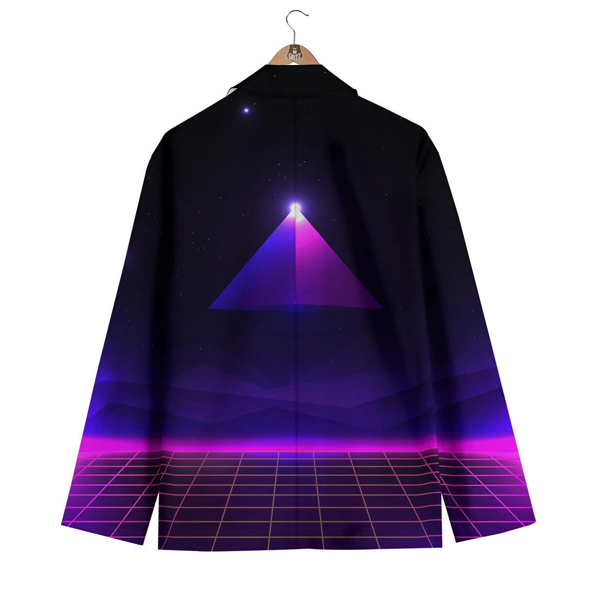 Pyramid Cloud Purple Print Men's Blazer-grizzshop