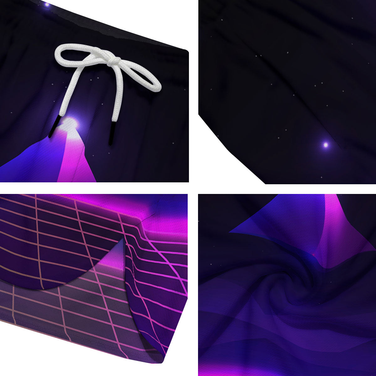 Pyramid Cloud Purple Print Men's Running Shorts-grizzshop